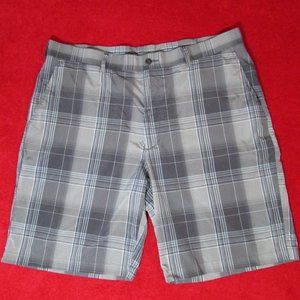 Ben Hogan Plaid Golf Shorts Tan / Blue